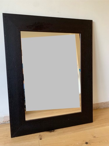 Large dark wood wall - , mirror