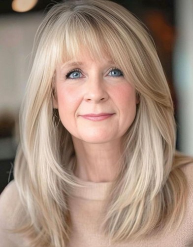Long mixed blonde layered - mixed,