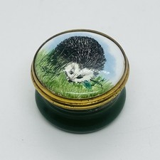 Vintage TKS Toye Kenning & Spencer Enamel Trinket Pill Box Hedgehog