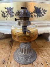 Vintage Brass Orange Glass Oil