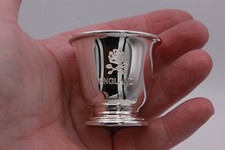 Sterling Silver Egg Cup, Carrs of Sheffield 1997 Engraved England, Boxed.