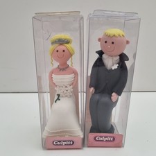 Culpitt Blonde Bride And Groom Sitting Wedding Cake Topper Claydough