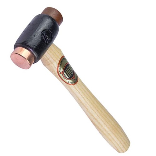 Copper rawhide faced hammer - rawhide,