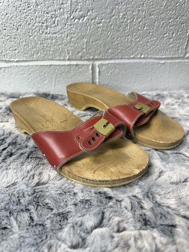 Scholls red leather sandals - dr,