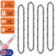4-Pcs 12 Inch Chainsaw Saw Chain Blade Pitch 3/8 LP 0.05 Gauge 45DL Drive Links