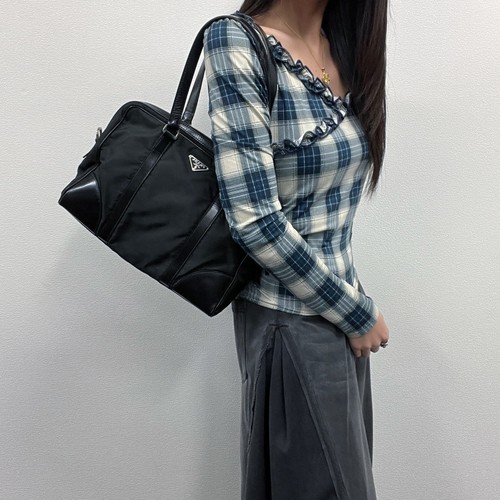 Prada nylon leather - prada, shoulder