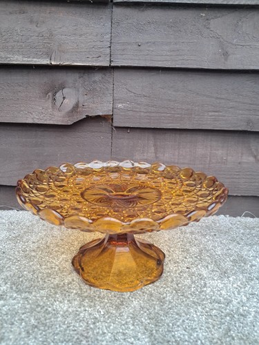 Vintage amber glass - cake, plate