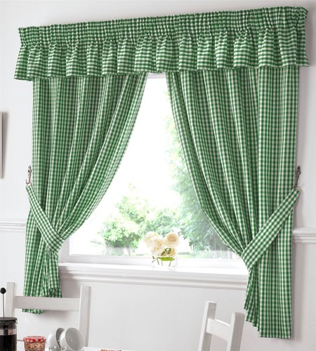 Gingham kitchen curtains - curtains, or