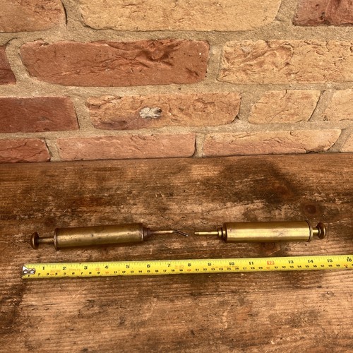 Vintage brass oil grease gun - vintage,