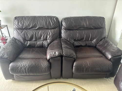 Dfs pair brown leather padded - pair,