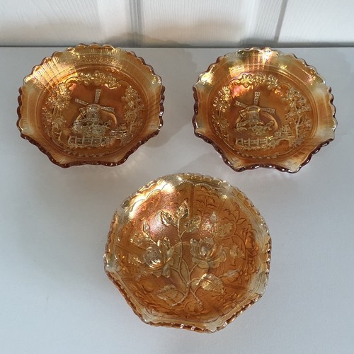 Vintage carnival glass 5 - 3x, 5.5"