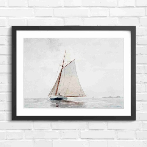 Minimalist sailboat seascape - sailboat,