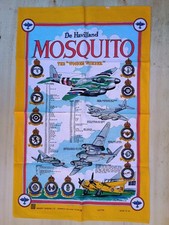 Vintage Mosquito Tea Towel WW2