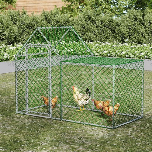 Metal chicken run coop - 2m,