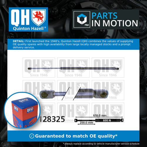 Boot gas strut fits - boot, peugeot