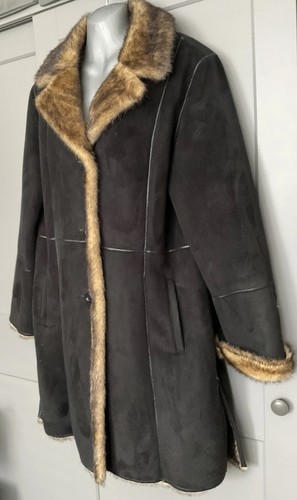 Faux suede fur coat size - faux, m