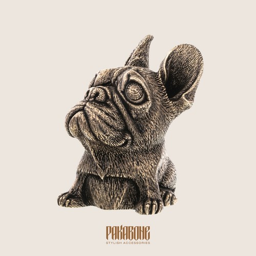 Bronze figurine french bulldog - bronze,