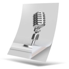 1 x Vinyl Sticker A4 - BW - Microphone Radio Broadcast #37236