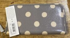 Cath Kidston Zip Wallet Button Spot Grey