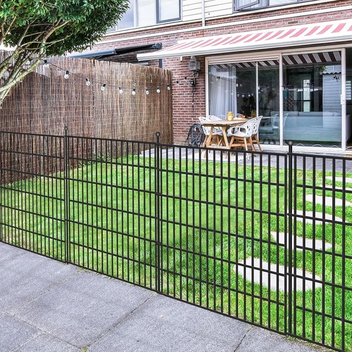 Metal fence with - with, gate