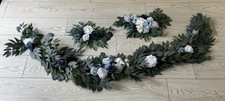 3Pcs Elegant Artificial Blue & White Floral Wedding Garland & decor