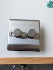 Fantastic condition satin chrome double dimmer switch,