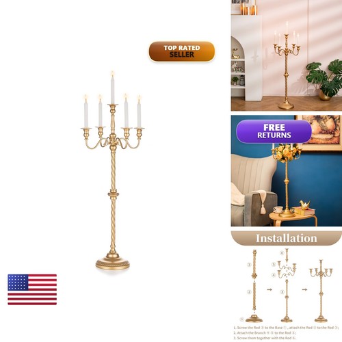 Sziqiqi gold floor candelabra - gold,