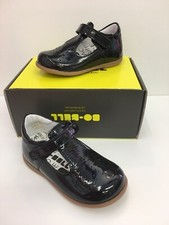 Bo-bell Toto Infant Girl Classic T bar shoes in Navy Pacific Patent.