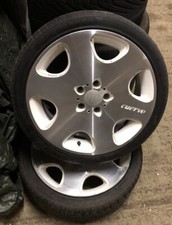 4 X 18” 8J ASCARI CUERVO MONO BLOCK WHITE POLISHED ALLOY WHEELS 5x114 5x112 RIMS