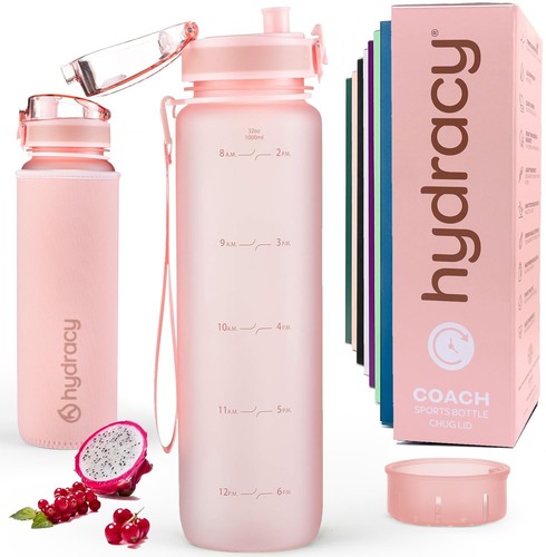 Hydracy water bottle with time - water,