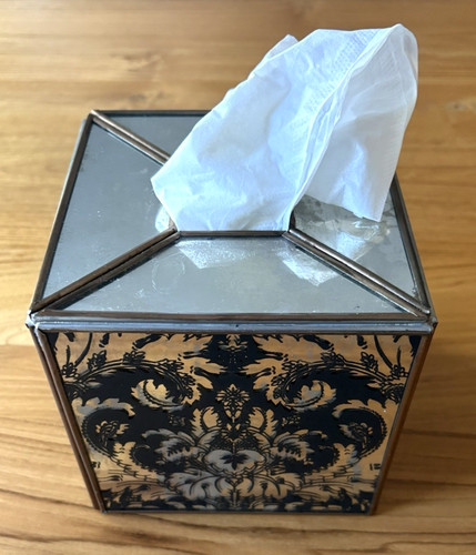 Mirrored damask tissue - damask, box