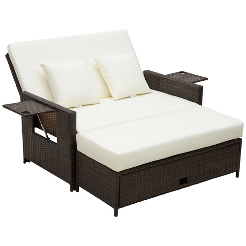 Rattan sun lounger seater - lounger,