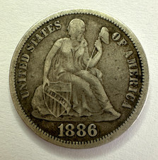 1886 USA Dime 10 Cents Coin