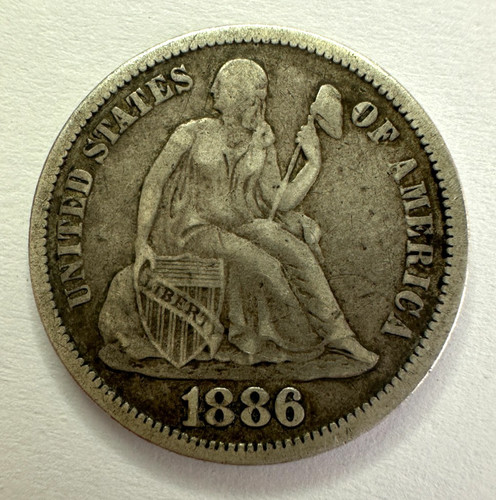 1886 usa dime cents coin - usa, 10
