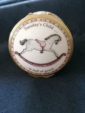 Royal Worcester Days Of The Week - Tuesday's Child Porcelain Pill Box