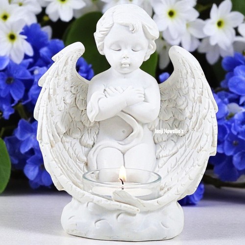 Cherub candle holder white - cherub,