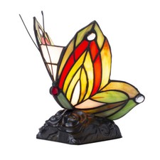 Tiffany by Tiff Table Lamp Butterfly Styled Base With On/Off switch - Red, Black