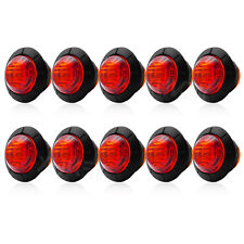 Round 12v-24v Red Led Side Tail Rear Marker Lamp Lights Truck Cab Lorry Bus X10