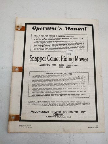 Snapper comet riding - snapper, mower
