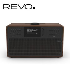 Revo SuperCD DAB+ FM Digital Radio Bluetooth CD Player Walnut Black HiFi Stereo