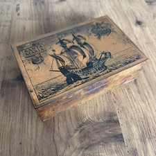 Vintage Tallent of Old Bond Street Wooden Box –Santa Maria Ship  Made in England