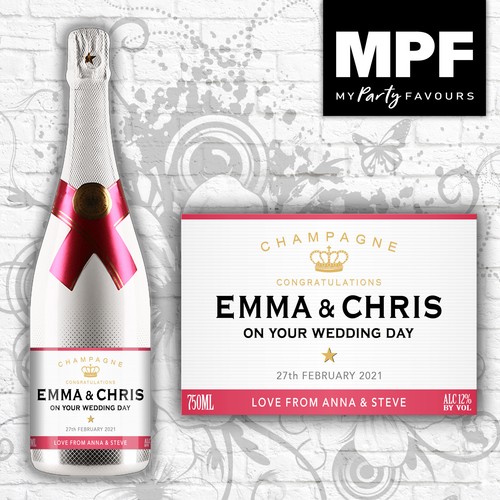 Personalised wedding champagne - personalised,