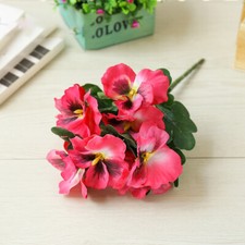 10 Heads Artificial Flower Silk Pansy Flowers Bouquet Wedding Home Outdoor Decor