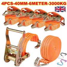 4X Heavy Duty Ratchet Ties Down Straps 40mm-6-Meter Lashing Cargo/Luggage-3000KG
