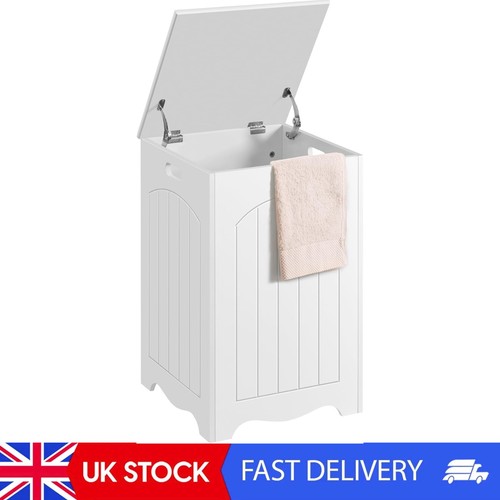 White bathroom laundry basket - white,