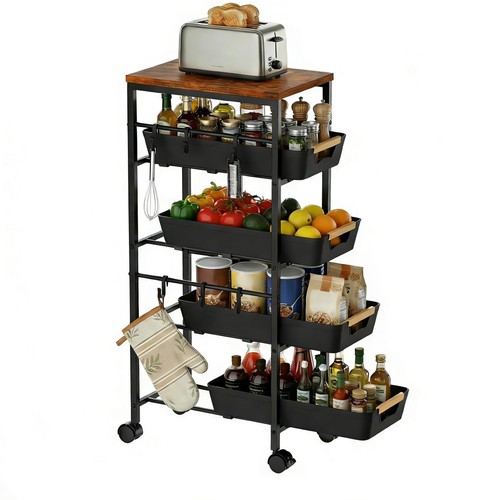 Tier slim storage trolley on - tier,