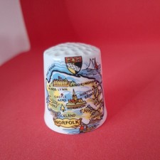 large Vintage Thimble, Collectible, Norfolk  Souvenir bone china Norwich england