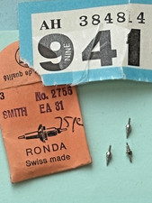 3 x Smiths EA 31 platform clock balance staffs Ronda 2755   New old stock in pck