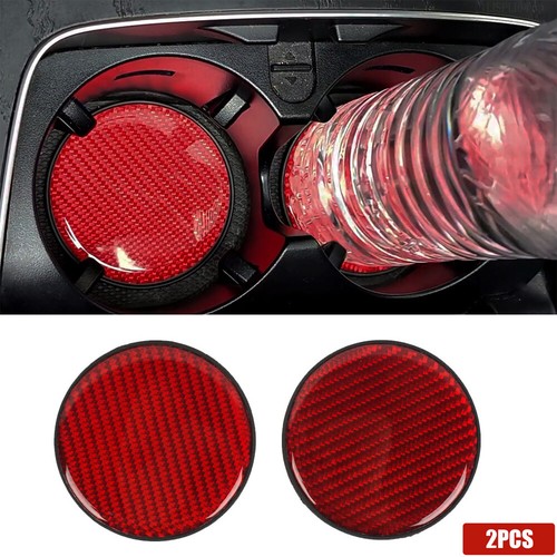 2pcs red carbon fiber - red, car