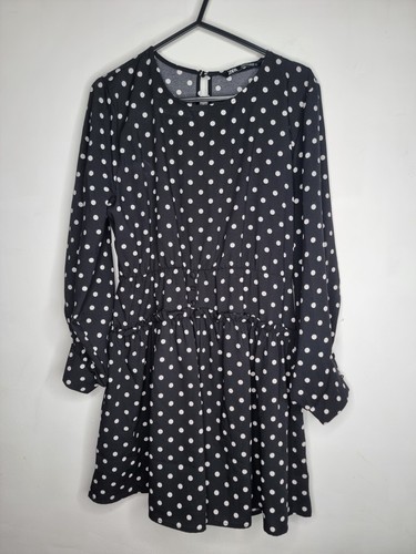 Zara black polka dot chiffon - black,